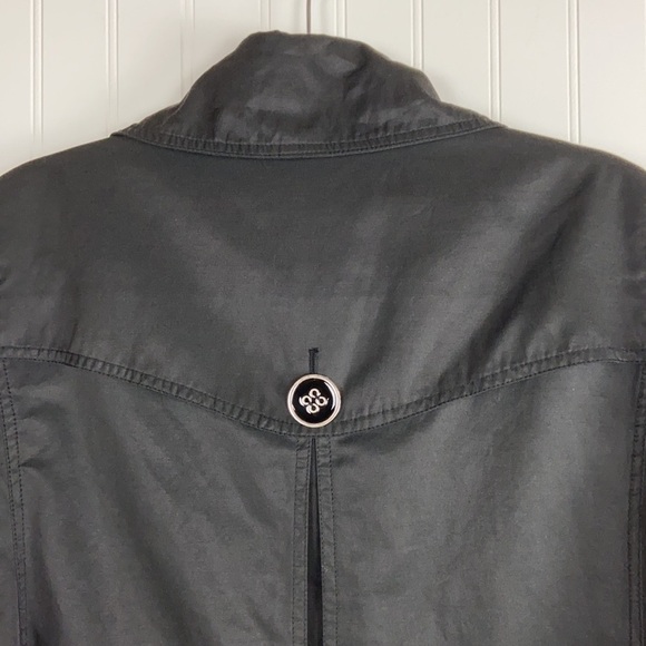 Worthington Black Button Down Water Resistant Floral Lined Spring Jacket - Picture 5 of 15